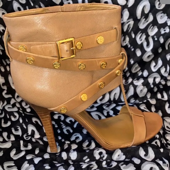 Tory Burch Double Wrap Logo Heels - Picture 1 of 6